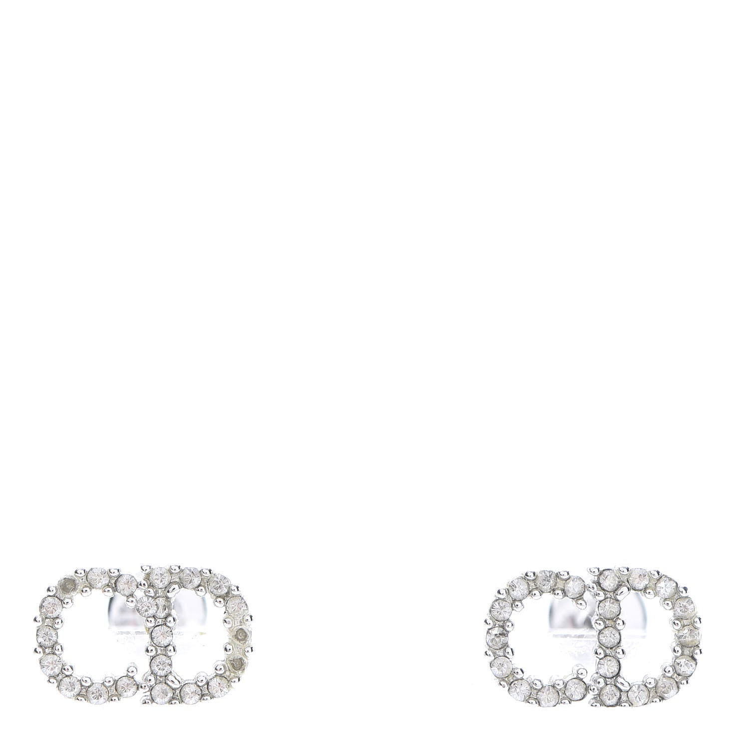 Christian Dior Crystal Clair D Lune Earrings Silver 1 of 5