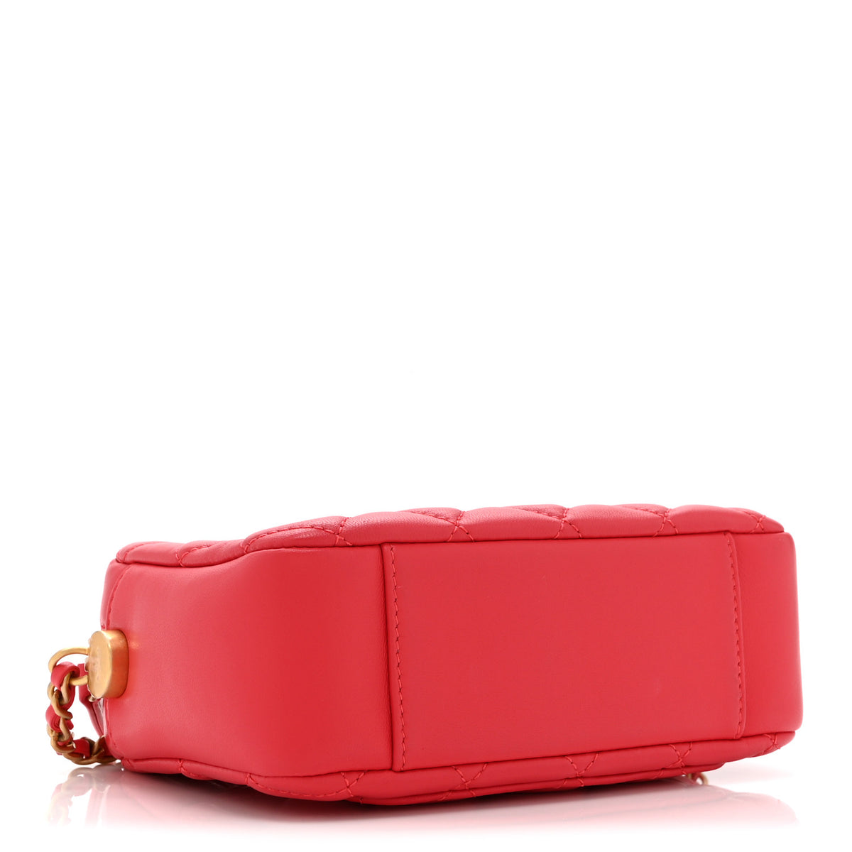 Chanel Lambskin Quilted CC Pearl Crush Camera Case Red 4 of 10