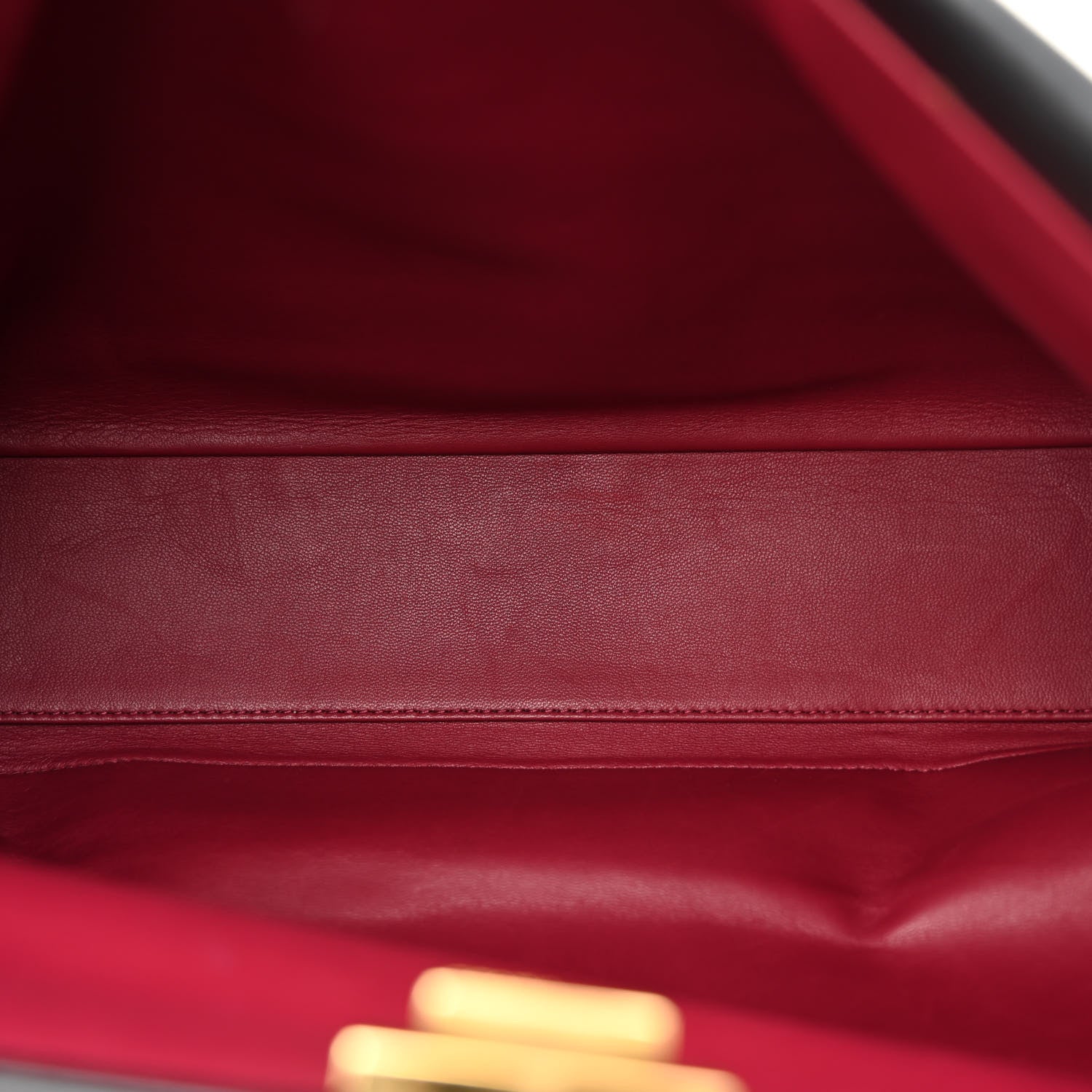 Fendi Vitello Morgan Shiny Nappa Medium Peekaboo Iconic Satchel Black Ciliegia 5 of 18