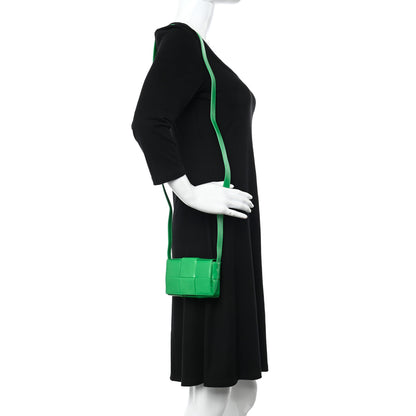 Bottega Veneta Crinkled Lambskin Maxi Intrecciato Extra Mini Cassette Crossbody Bag Parakeet 2 of 11
