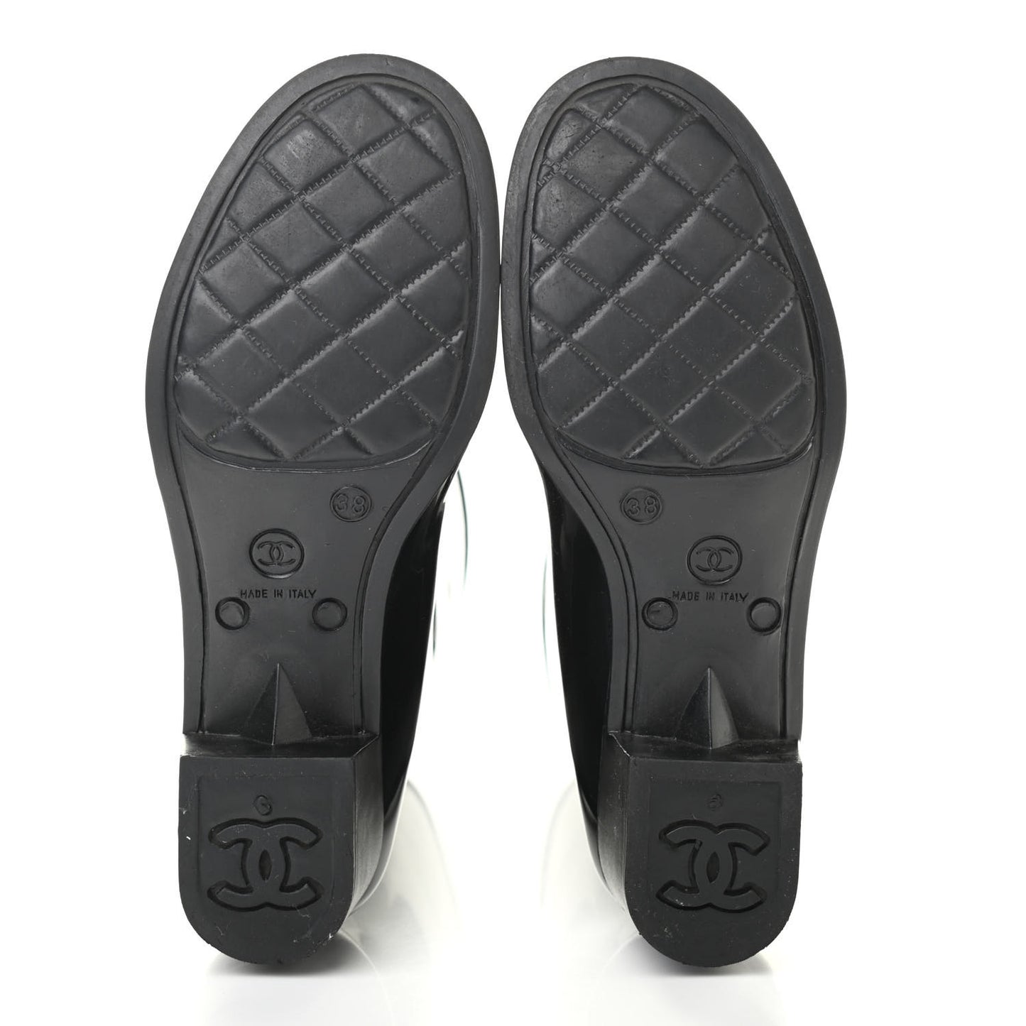 Rubber Camellia Rain Boots 38 Black