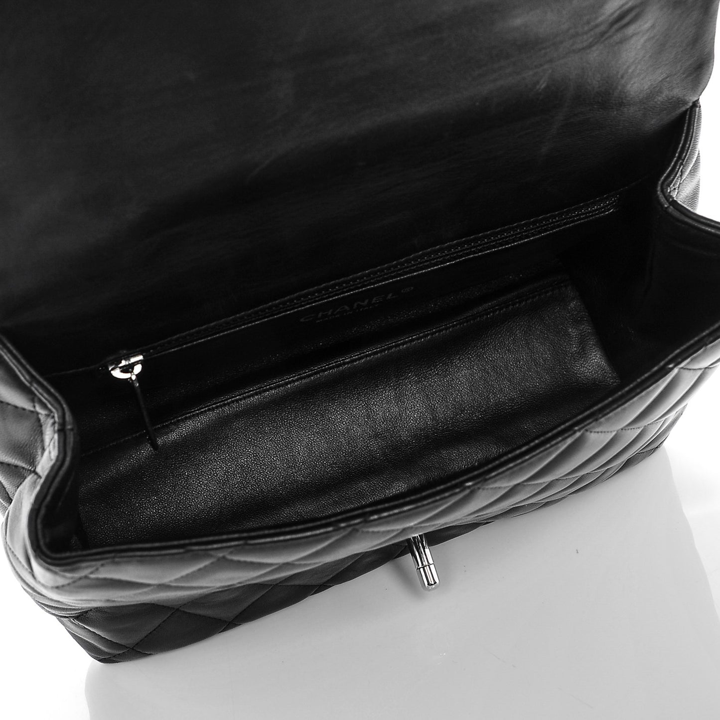 Lambskin Quilted Medium Kelly Flap Black