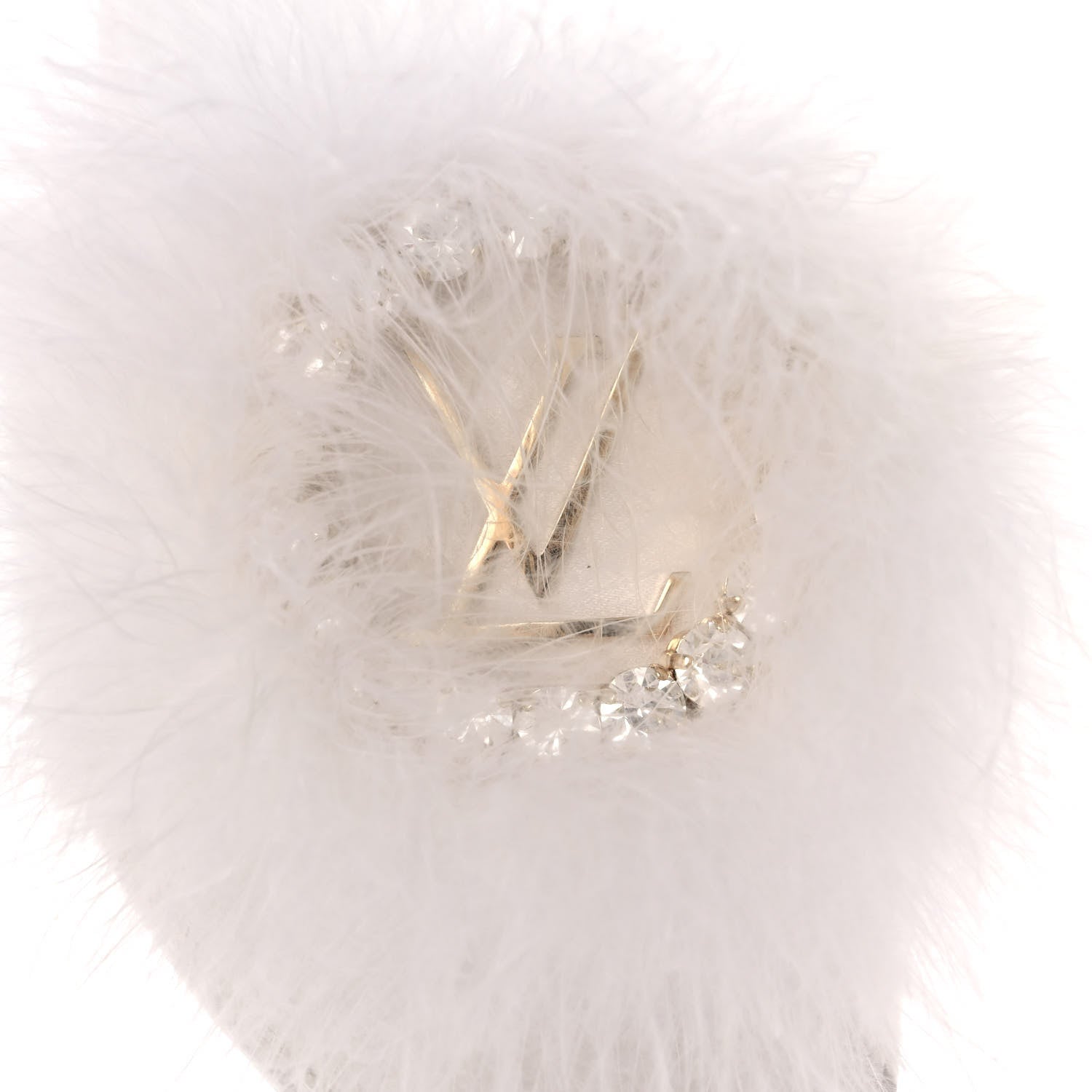 Louis Vuitton Marabou Crystal LV Marilyn Mule 39 White 8 of 9