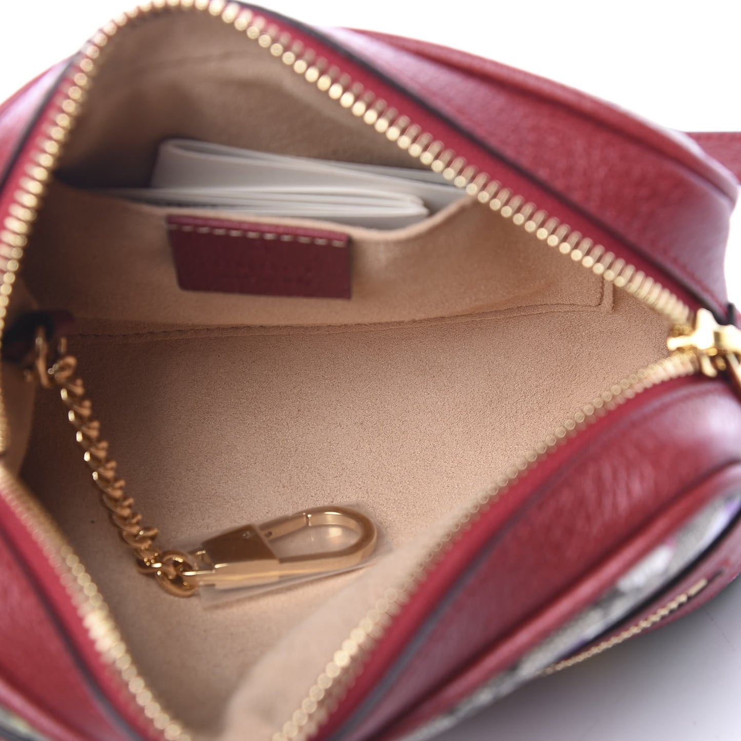 GG Supreme Monogram Flora Web Mini Ophidia Shoulder Bag Red