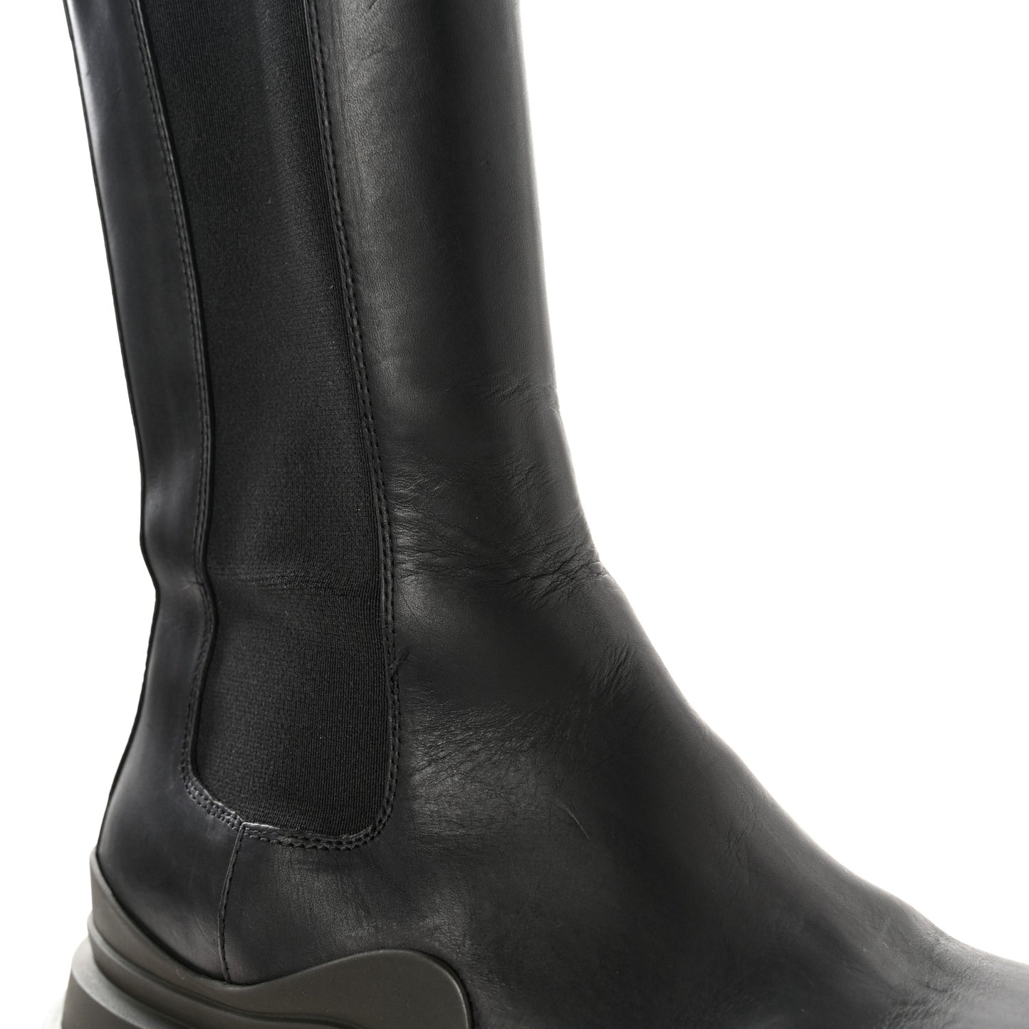 Calfskin The Tire Chelsea Boots 38 Black Camping