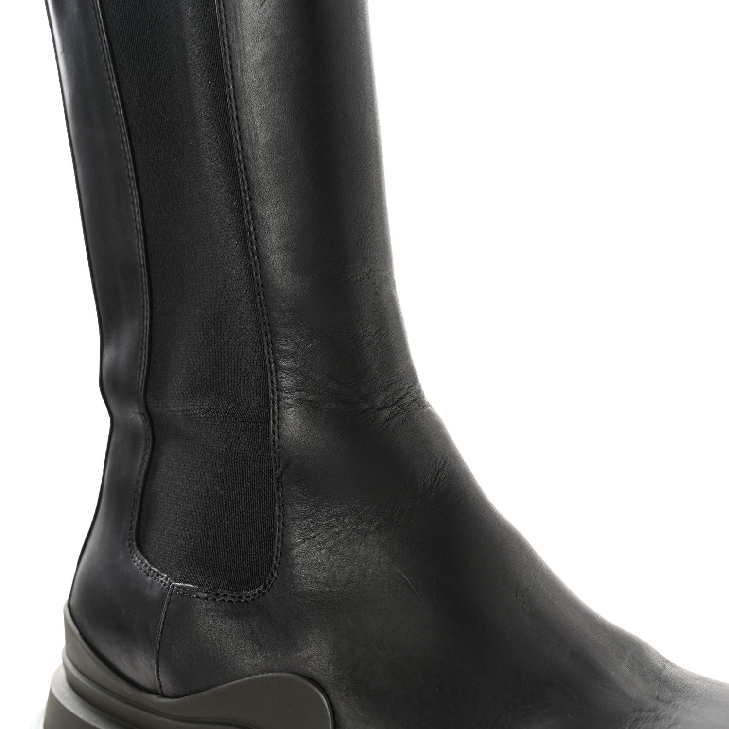 Bottega Veneta Calfskin The Tire Chelsea Boots 38 Black Camping 12 of 16