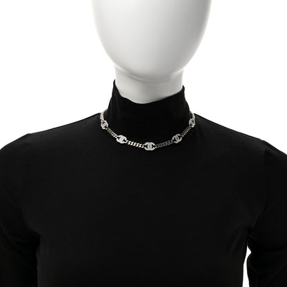 Chanel Crystal Chain CC Link Choker Gold Silver 2 of 5