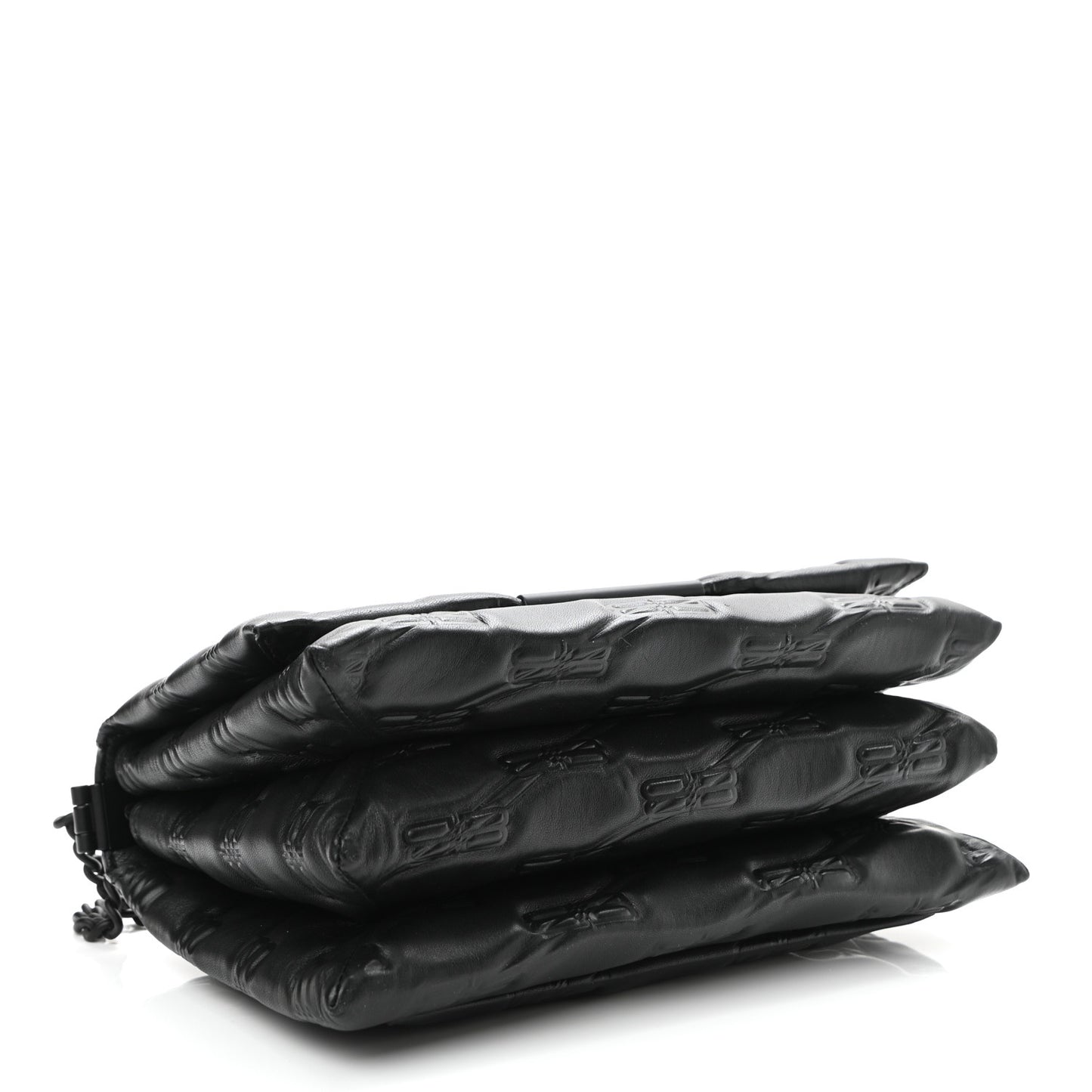 Nappa BB Monogram Embossed Medium Triplet Bag Black