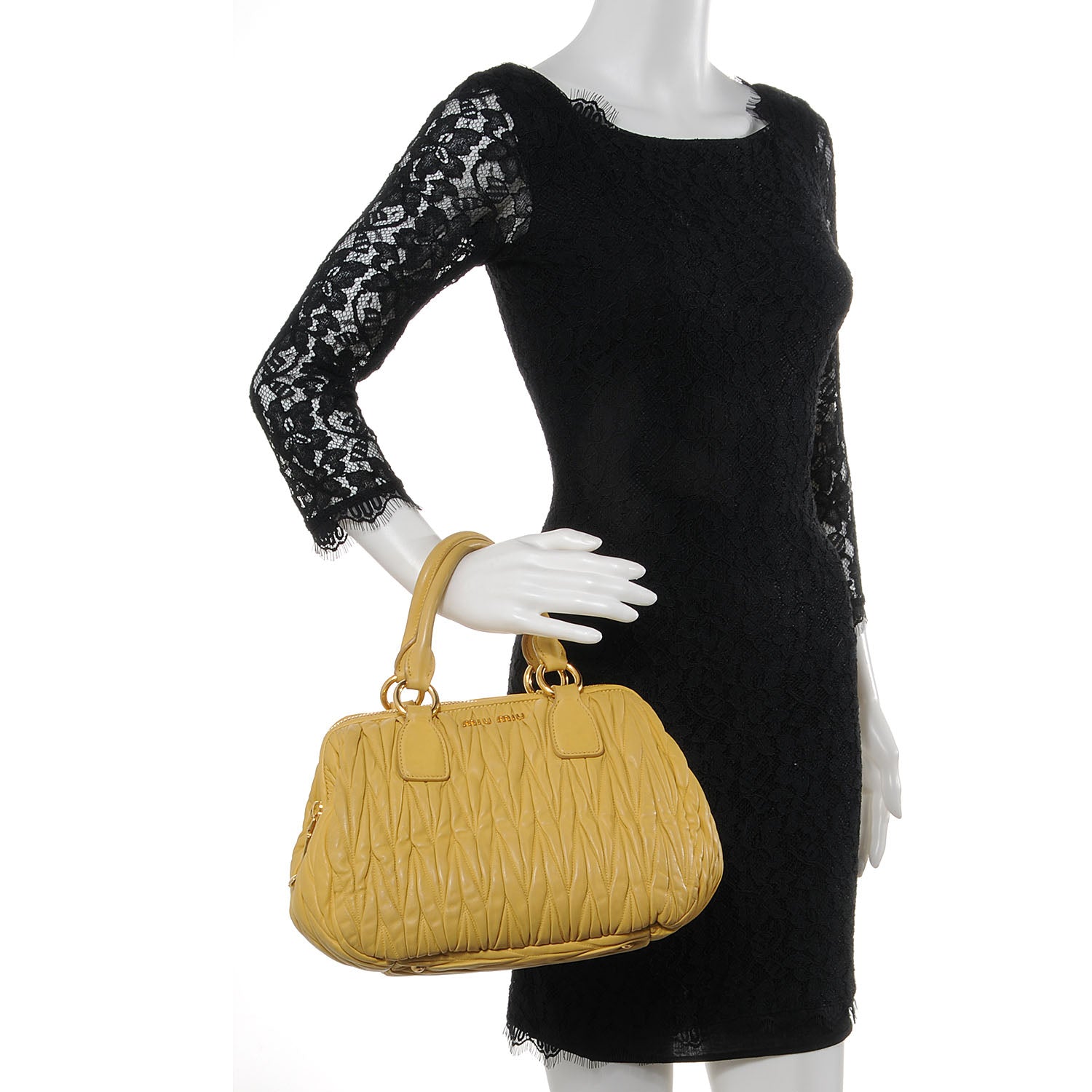 Miu Miu Leather Matelasse Tote Ginestra 2 of 12
