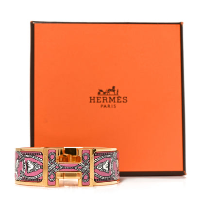 Hermes Enamel Printed Wide Grand Apparat Clic Clac H Bracelet PM Crepuscule Violet 5 of 5