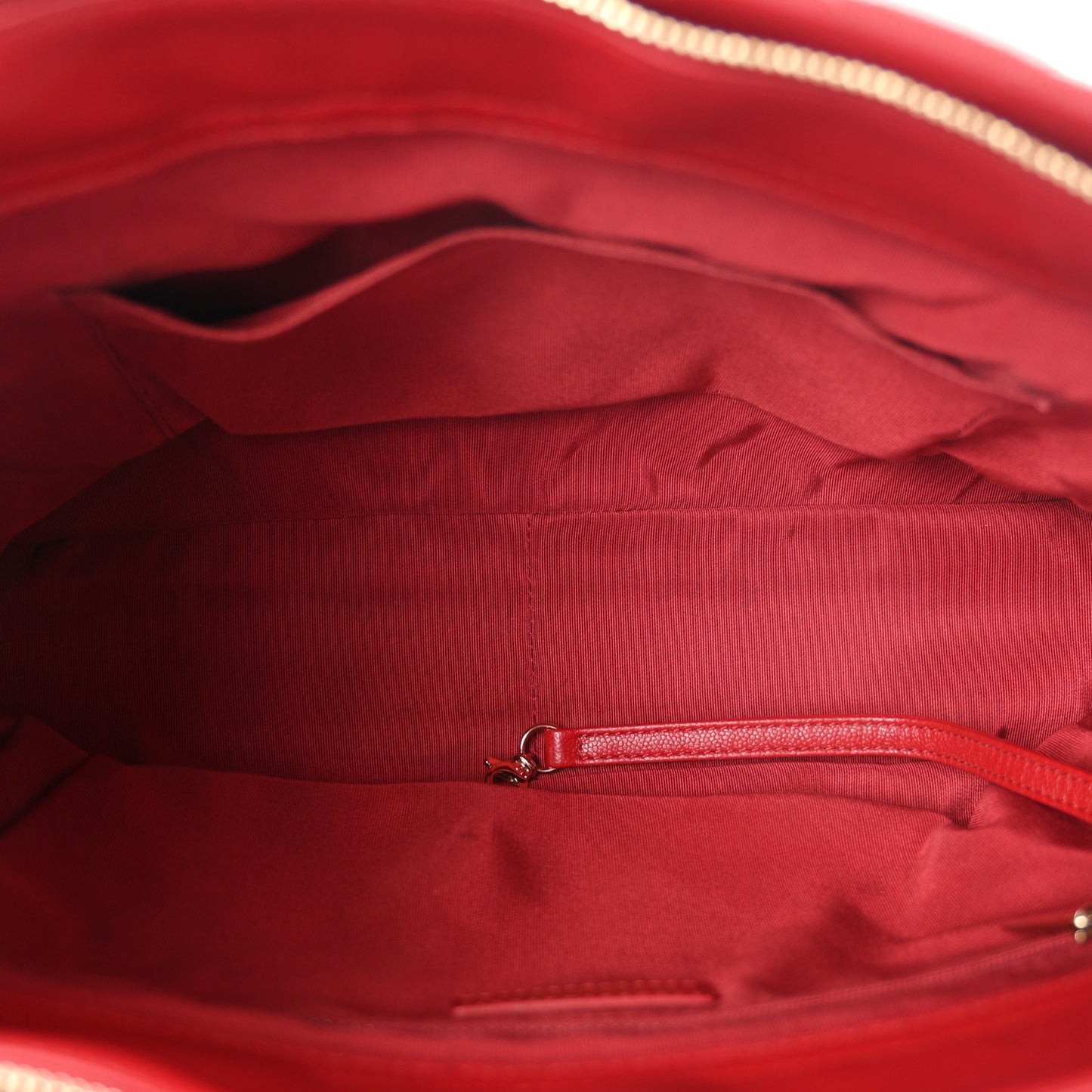 Caviar Quilted Rolled Up Tote Red