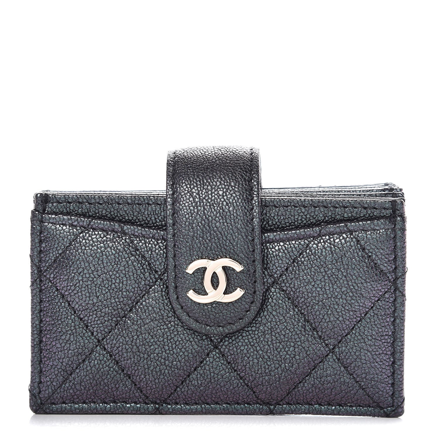 Chanel Iridescent Caviar Quilted Card Holder Black 1 of 8