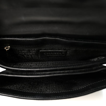 Chanel Velvet Lambskin Camellia No. 5 Flap Bag Black 5 of 10