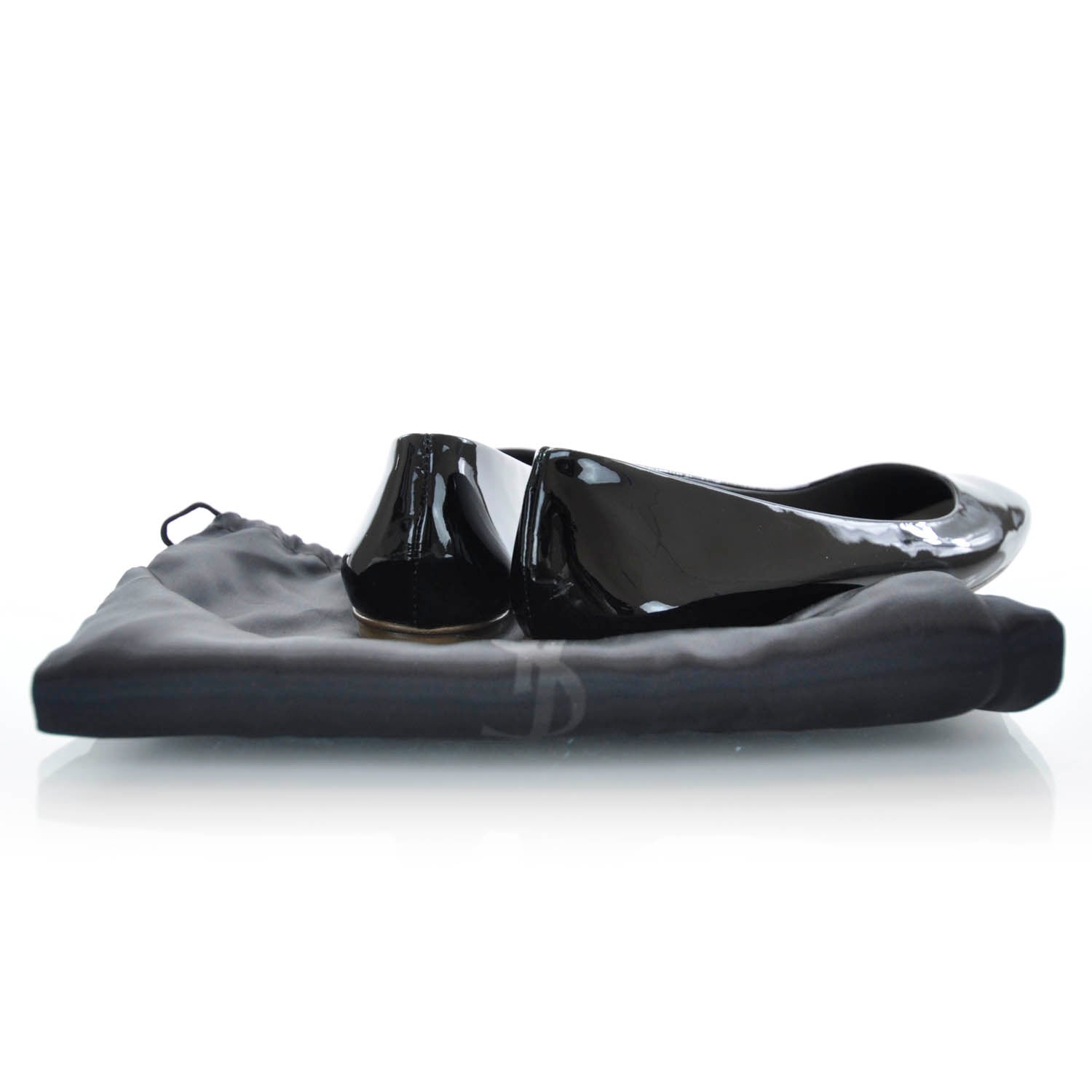Saint Laurent Patent Love Ballerina Flats 39 Black 5 of 8