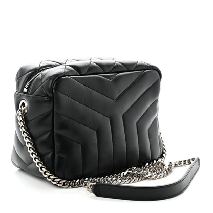 Saint Laurent Calfskin Y Quilted Monogram Small Loulou Bowling Bag Black 3 of 11
