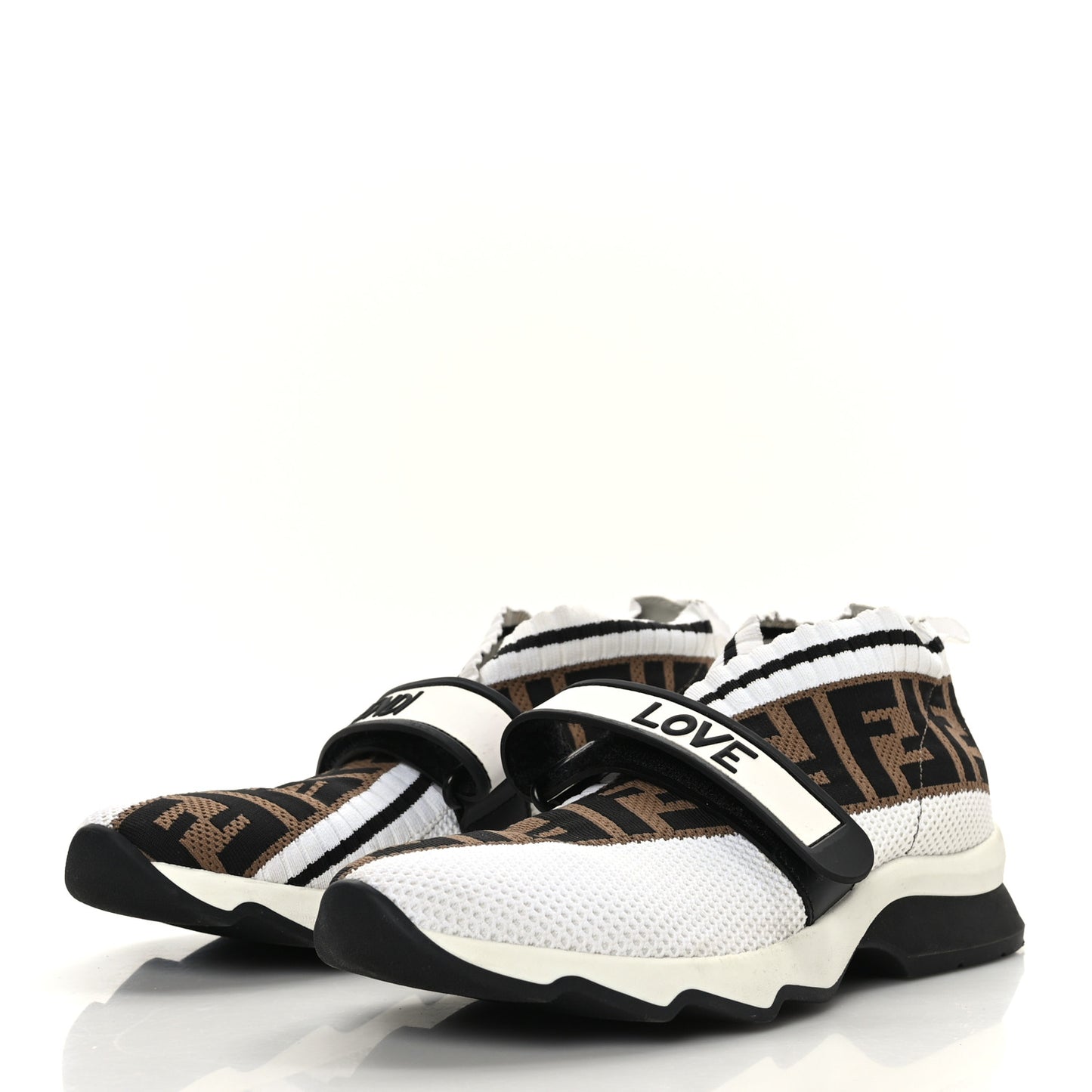 Stretch Yarn FF Stiff Band Rockoko Sneakers 36.5 Black White Black Tobacco