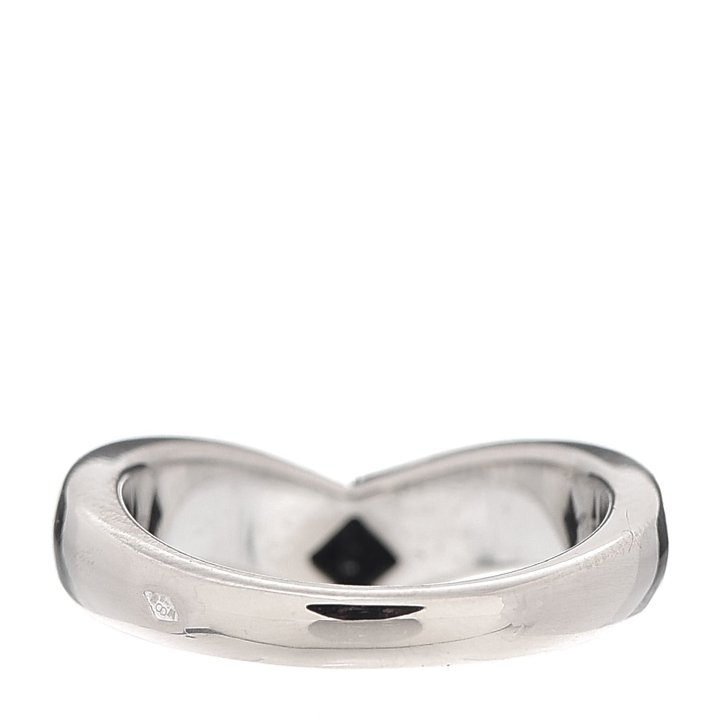 18K White Gold Diamond Solitaire V Band Ring 49 4.75