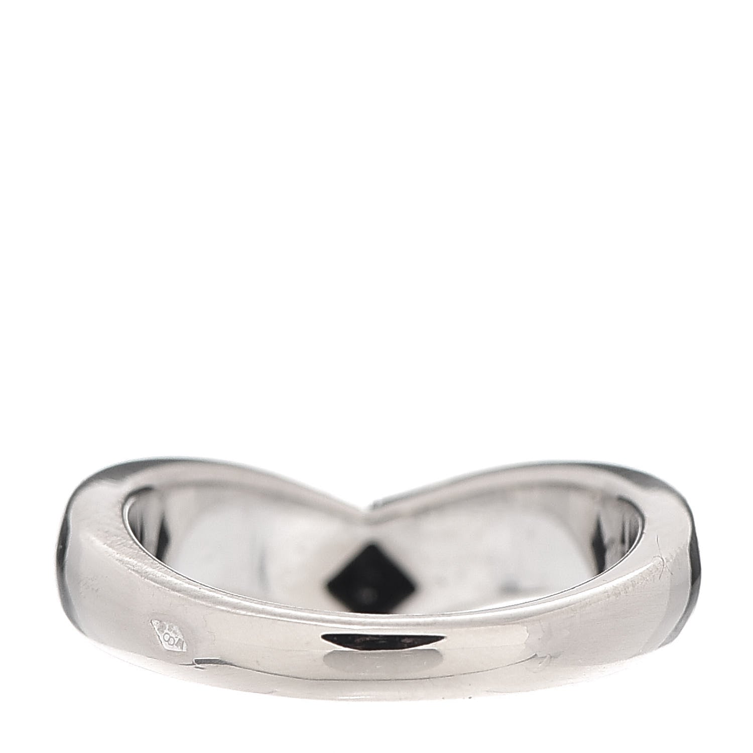 Cartier 18K White Gold Diamond Solitaire V Band Ring 49 4.75 3 of 4