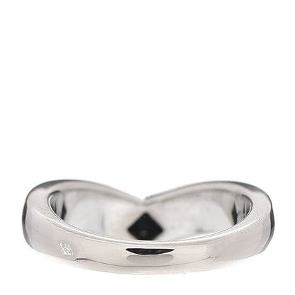 Cartier 18K White Gold Diamond Solitaire V Band Ring 49 4.75 3 of 4