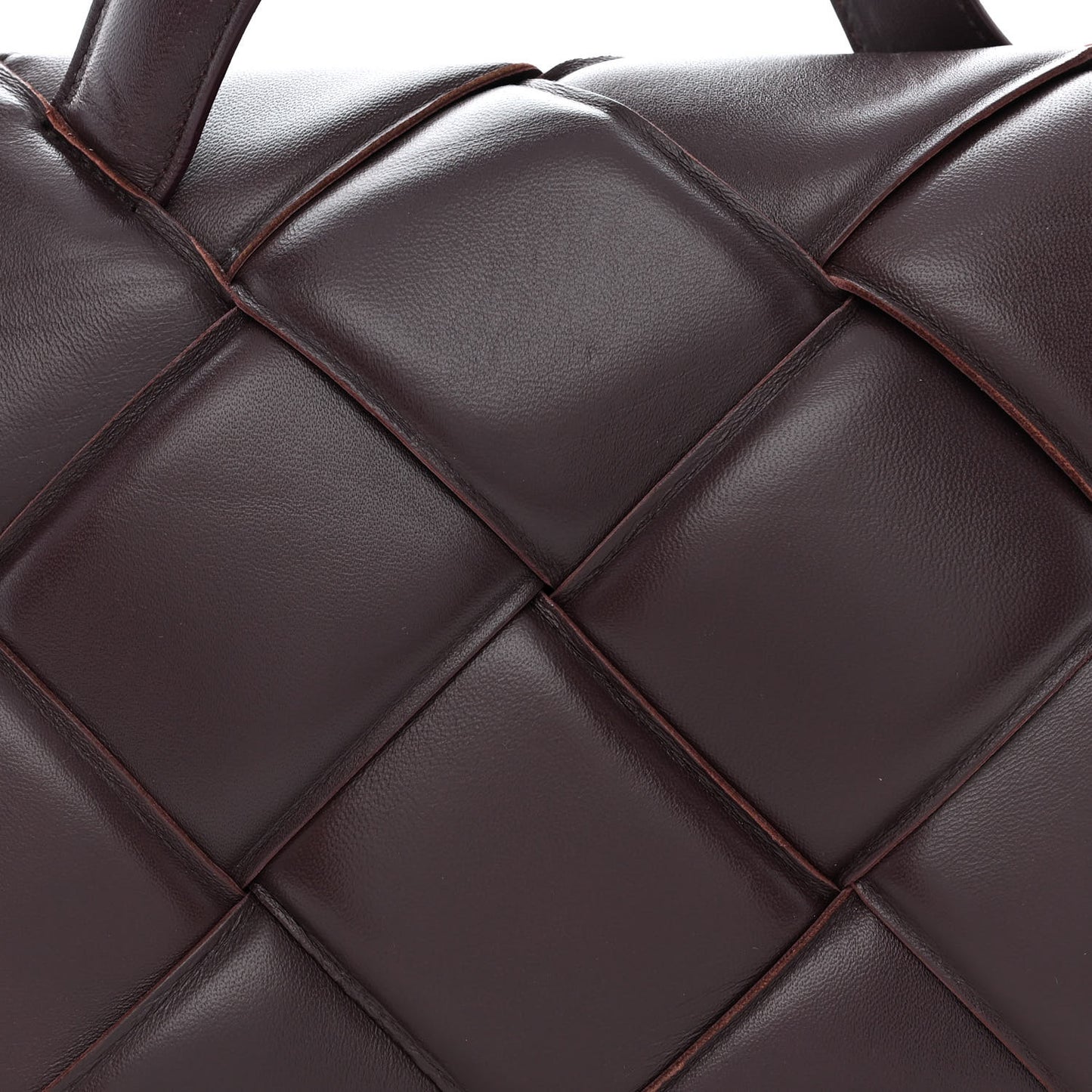 Nappa Intreccio Padded Top Handle Shoulder Bag Grape