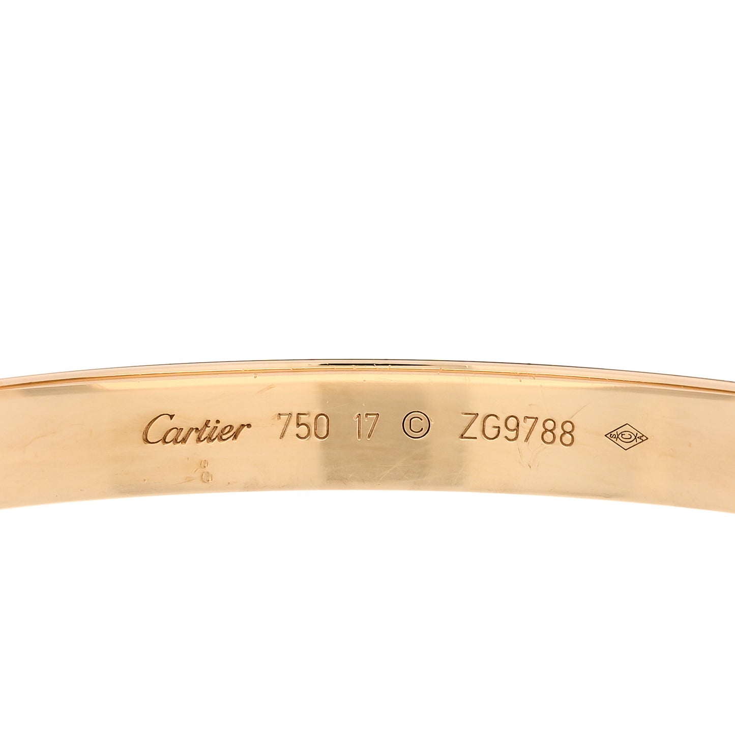 18K Yellow Gold LOVE Bracelet 17