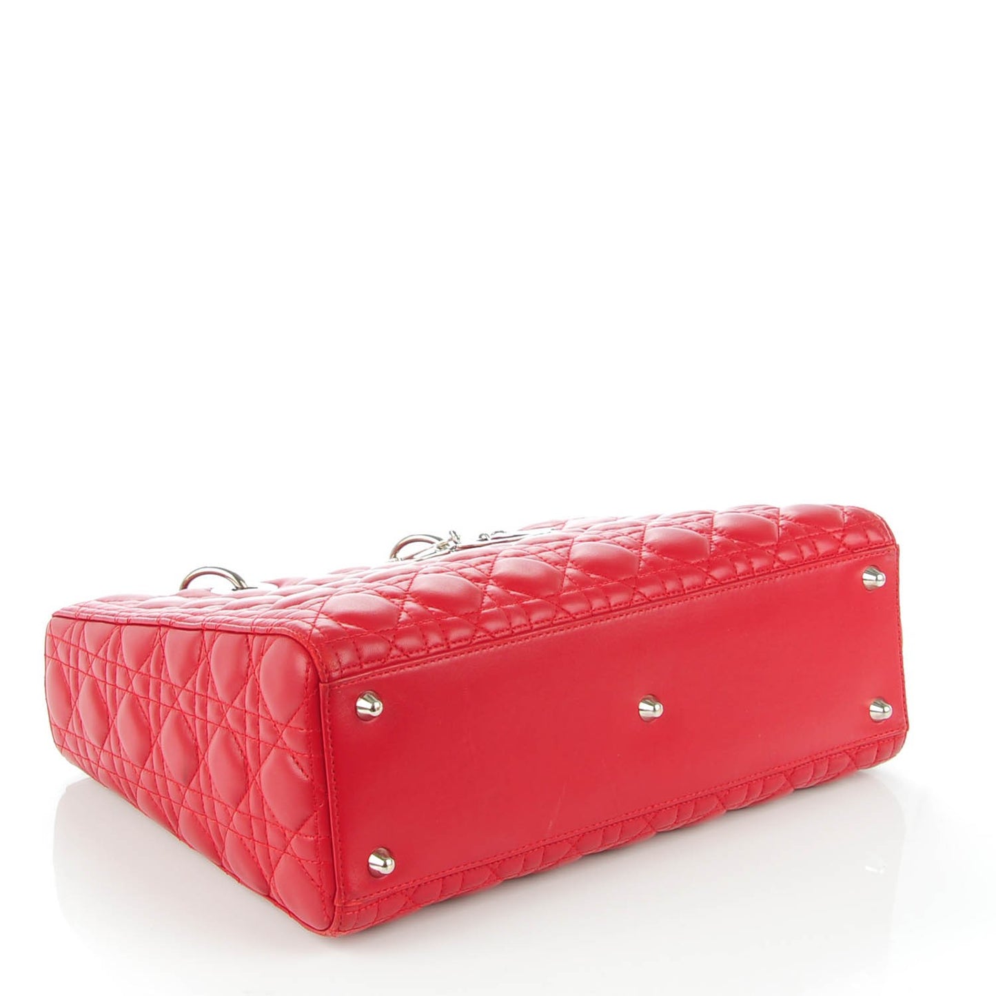 Lambskin Cannage Large Lady Dior Red
