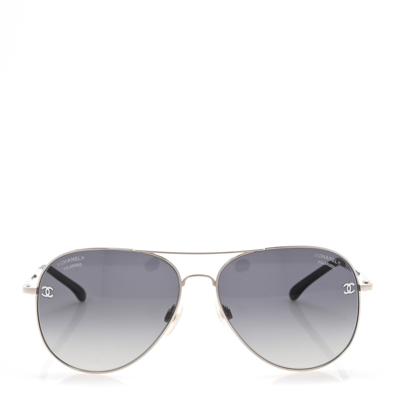 Chanel Metal Aviator CC Sunglasses 4189-T-Q Silver 2 of 7