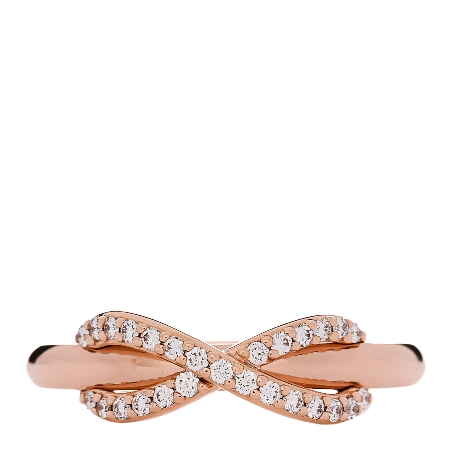 18K Rose Gold Diamond Infinity Ring 54 7