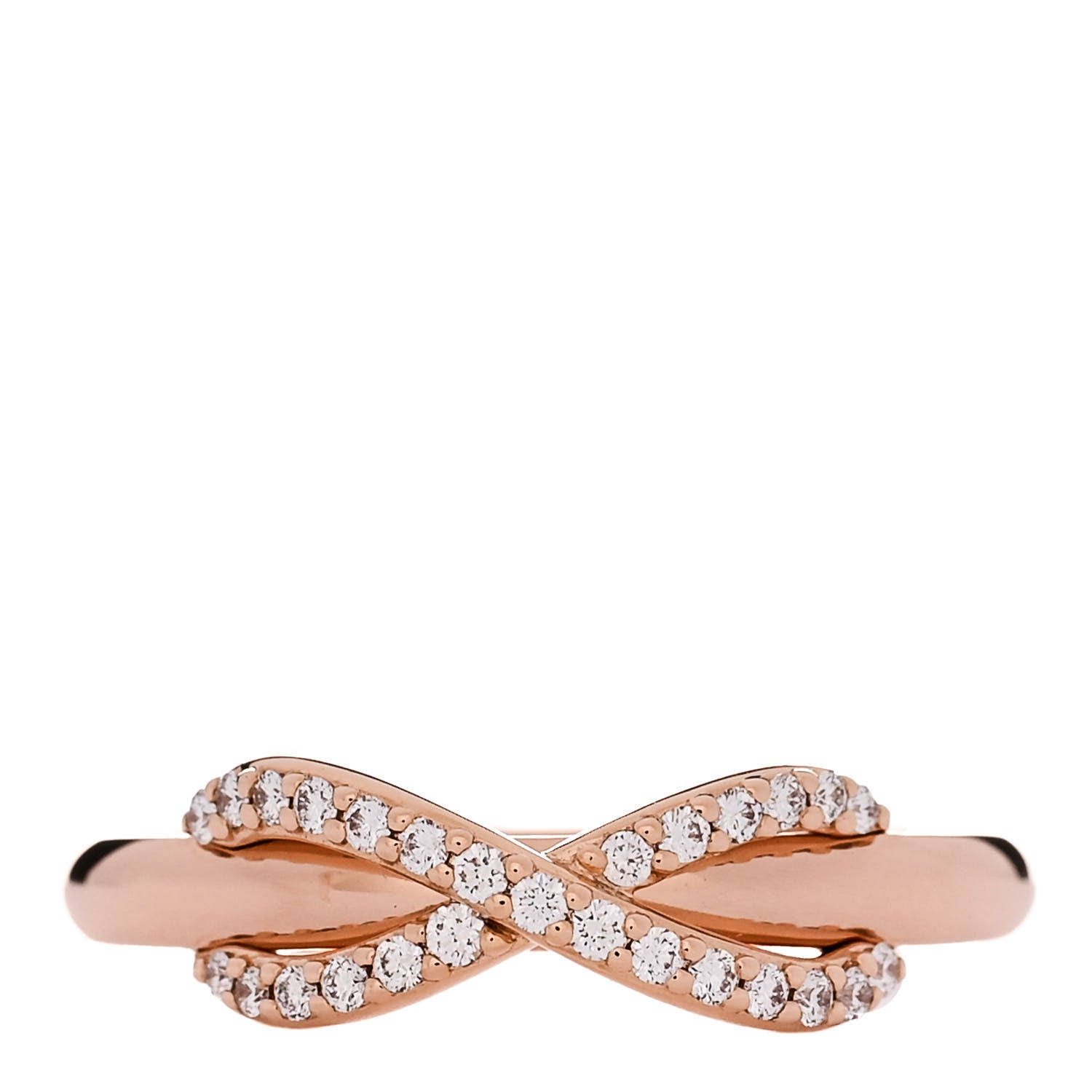 Tiffany 18K Rose Gold Diamond Infinity Ring 54 7 1 of 5