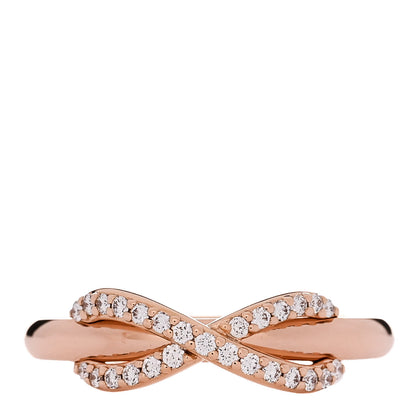 Tiffany 18K Rose Gold Diamond Infinity Ring 54 7 1 of 5