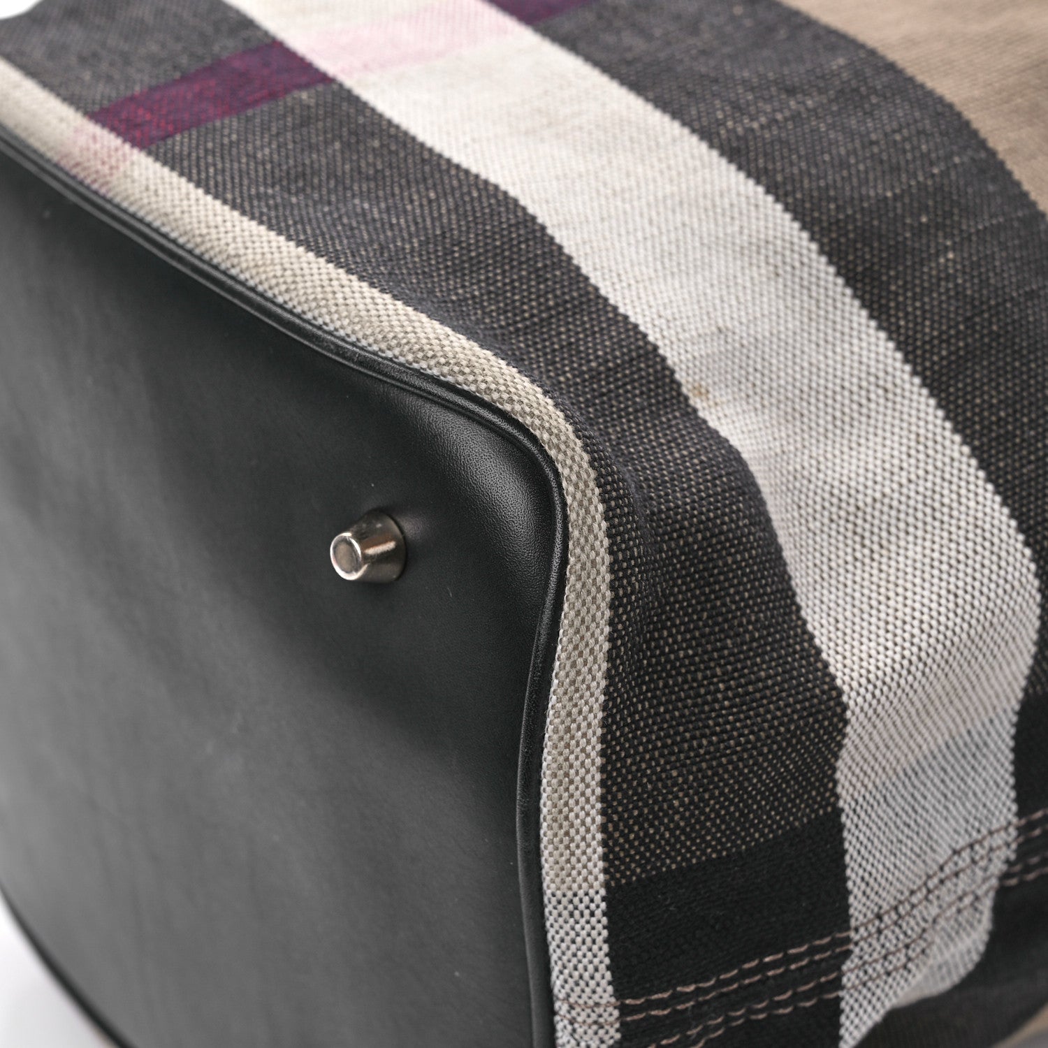 Burberry Canvas Mega Check Medium Ashby Hobo Black 13 of 13