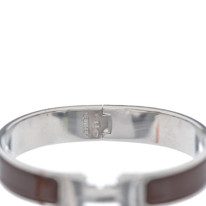 Hermes Enamel Narrow Clic Clac H Bracelet PM Moka 4 of 4
