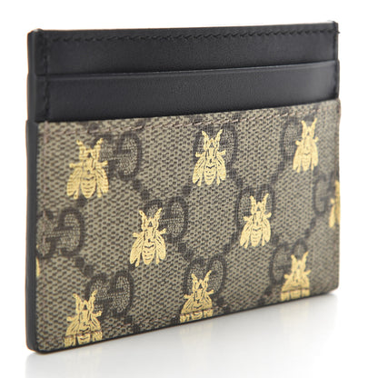 Gucci GG Supreme Monogram Bees Card Holder Black 3 of 7