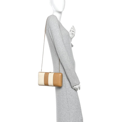 Chanel Lambskin CC Stitch Chain Around Clutch  Beige White 2 of 13