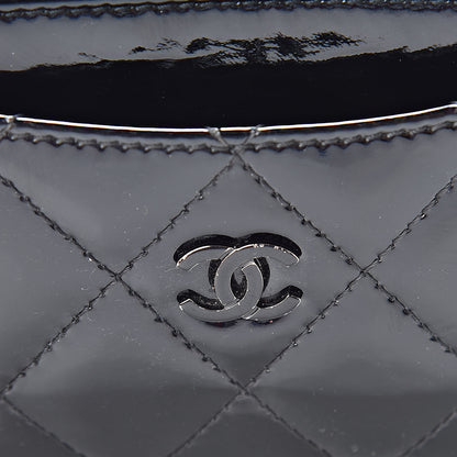 Chanel Patent Calfskin Quilted Card Holder Black 9 of 10