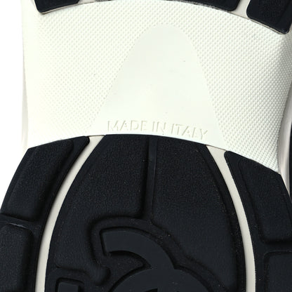 Chanel Fabric Suede Calfskin Mesh CC Sneakers 42 Black Dark Grey White Light Grey 8 of 12