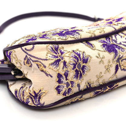 Prada Canvas Embroidered Kisslock Shoulder Bag 8 of 14