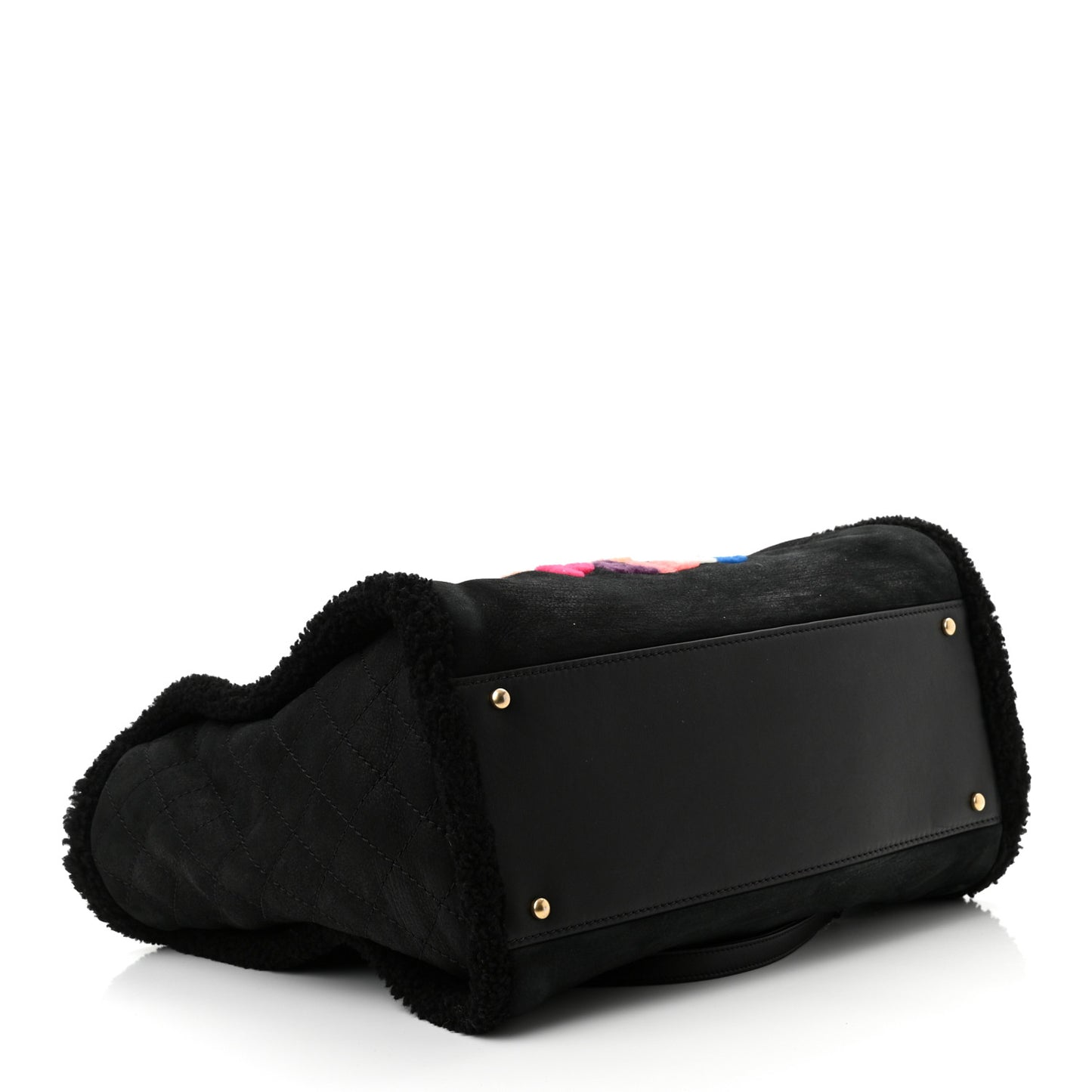 Shearling Large Deauville Tote Black