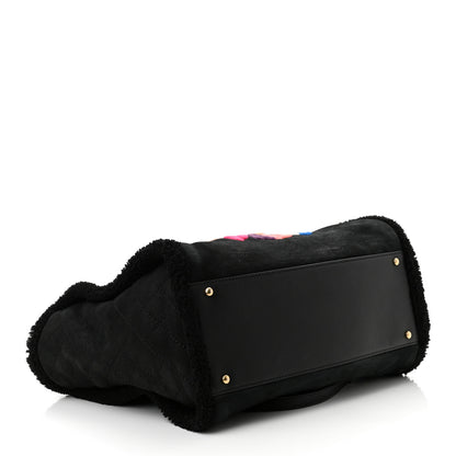 Chanel Shearling Large Deauville Tote Black 4 of 10