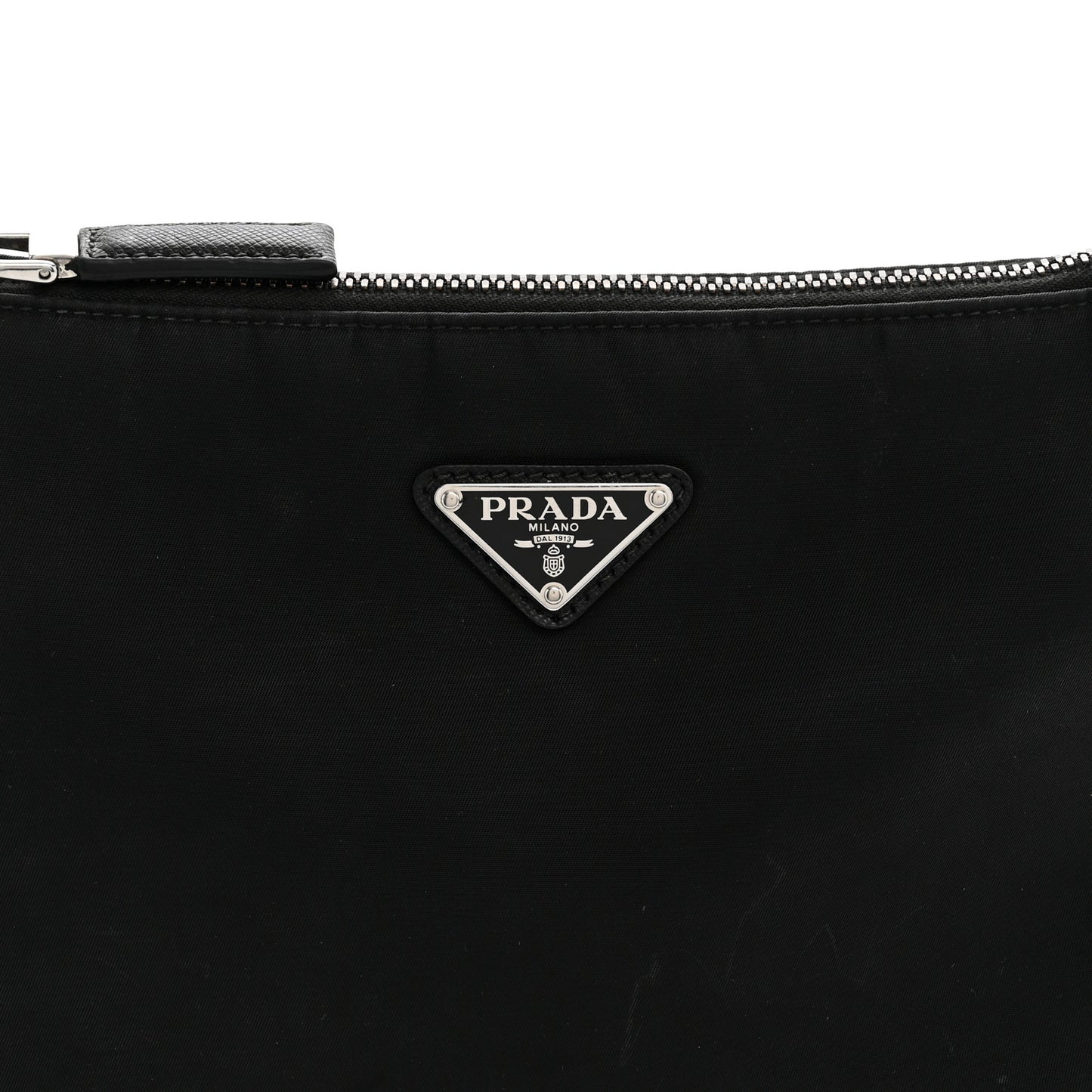Re-Nylon Saffiano Pocket Zippered Shoulder Bag Black