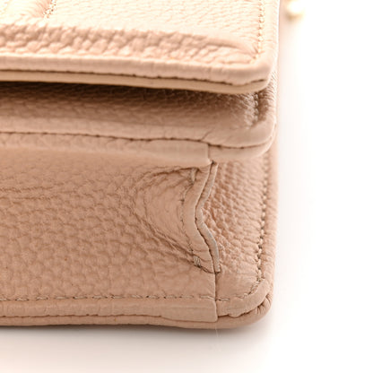 Christian Dior Grained Calfskin Diorama Wallet on Chain Pouch Nude 11 of 14