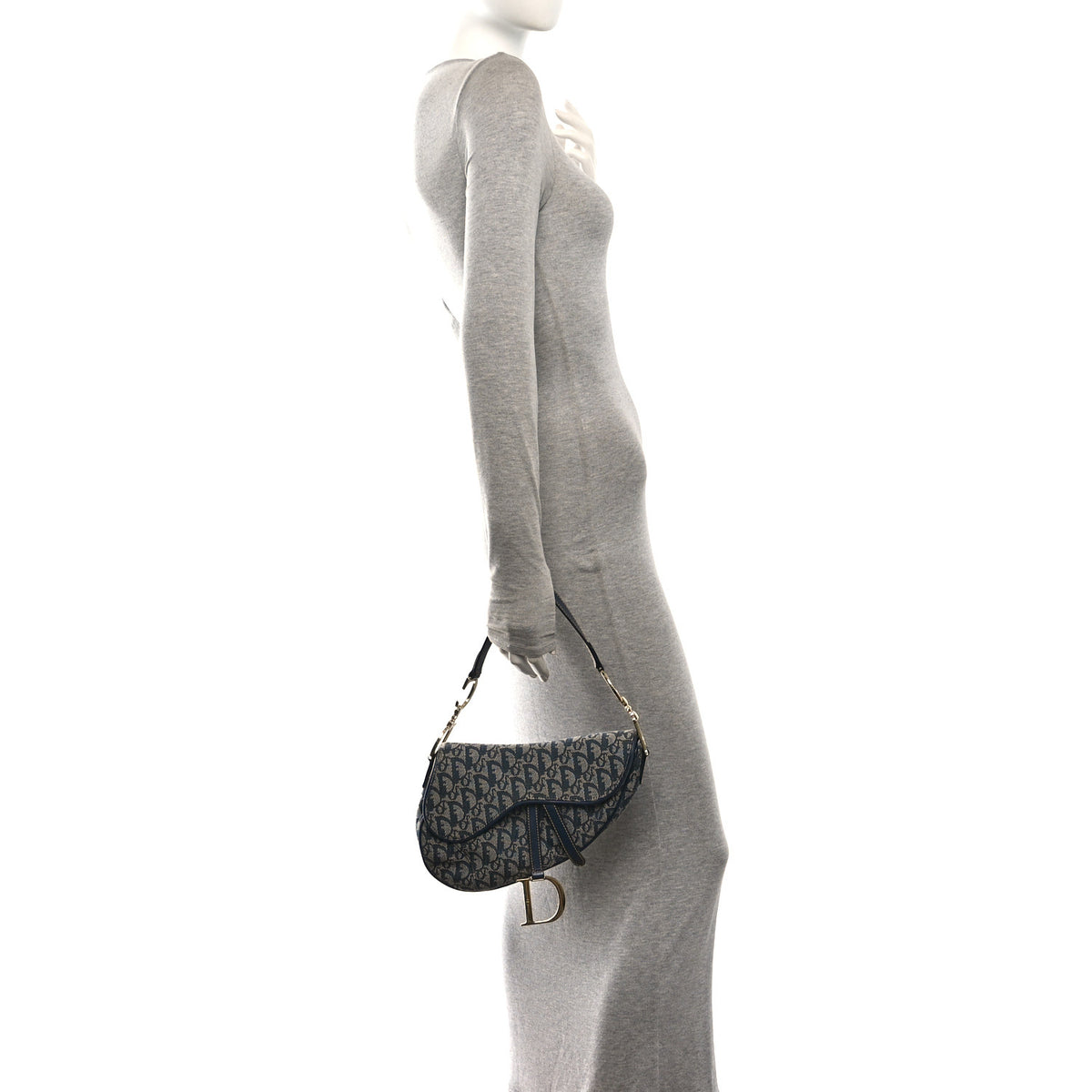 Christian Dior Monogram Saddle Bag Blue 2 of 10