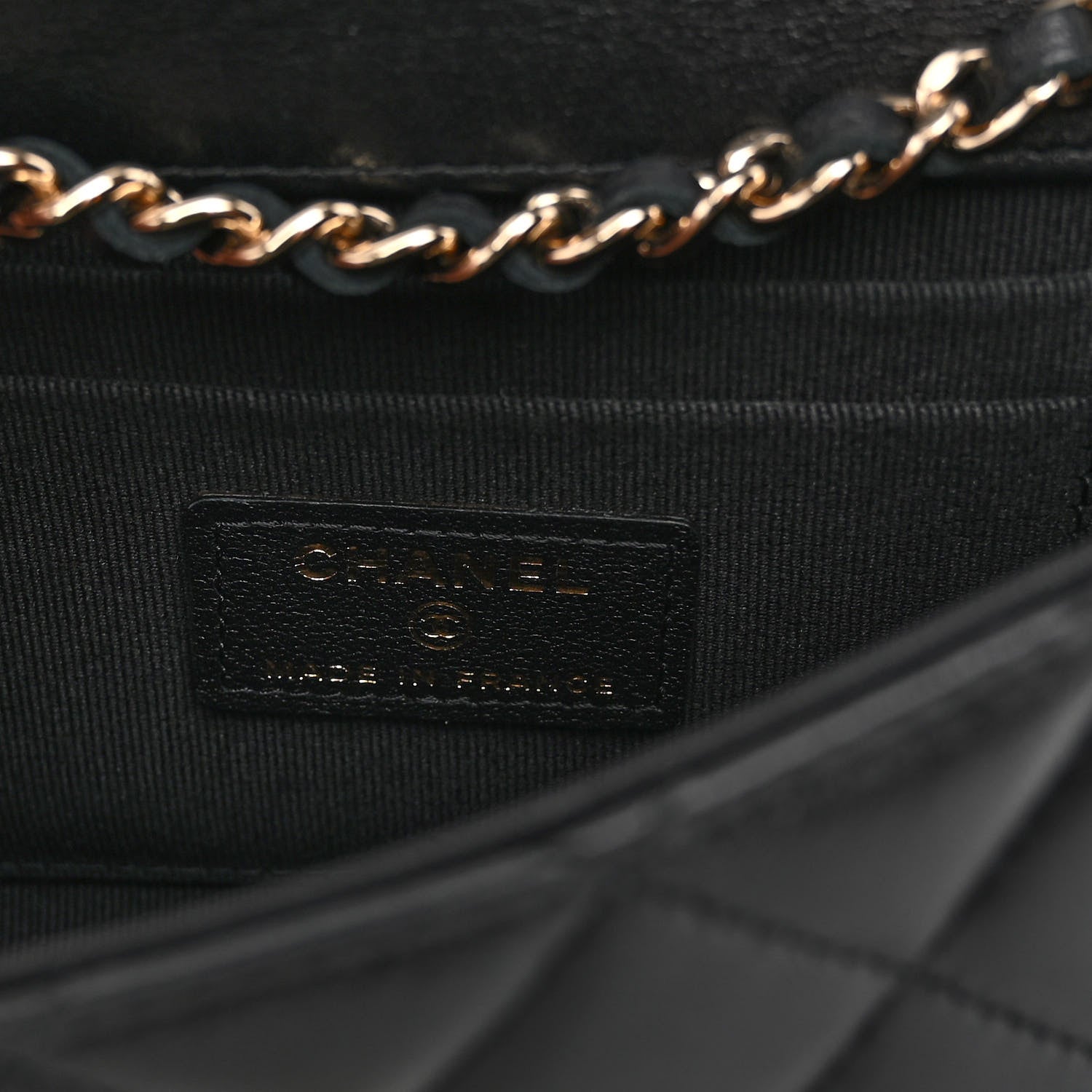 Chanel Lambskin Quilted Trendy CC Flap Phone Holder With Chain Black 6 of 11