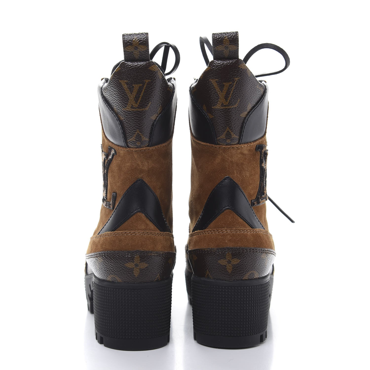 Louis Vuitton Suede Calfskin Monogram Laureate Platform Desert Boots 36 Cognac 4 of 9
