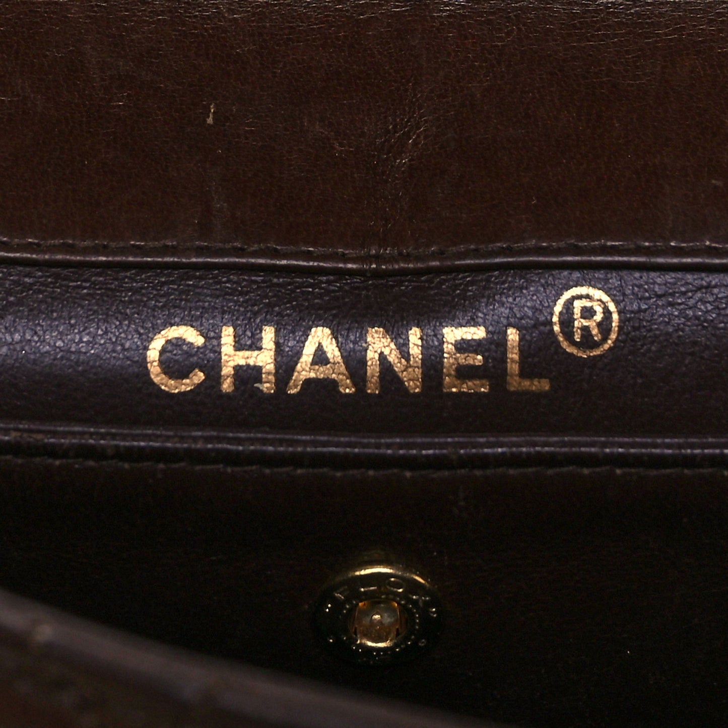 Lambskin Quilted Small Single Flap Brown