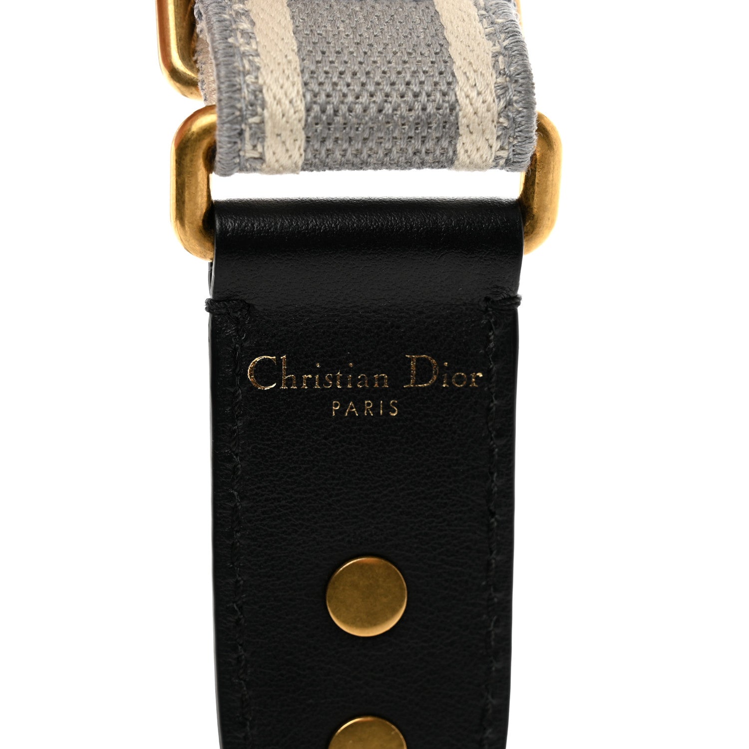 Christian Dior Canvas Embroidered Adjustable Shoulder Strap Grey 3 of 4