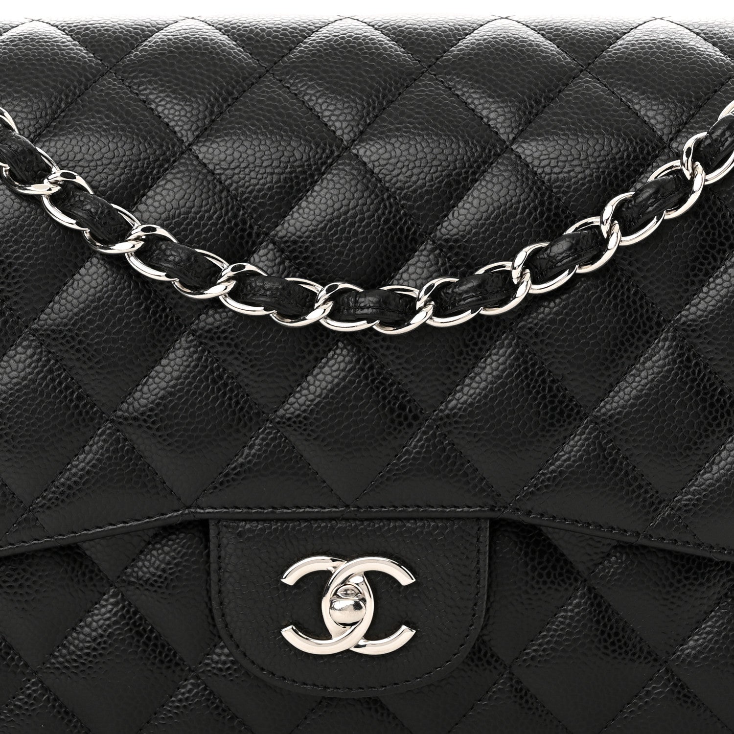 Chanel Caviar Quilted Jumbo Double Flap Black 8 of 11