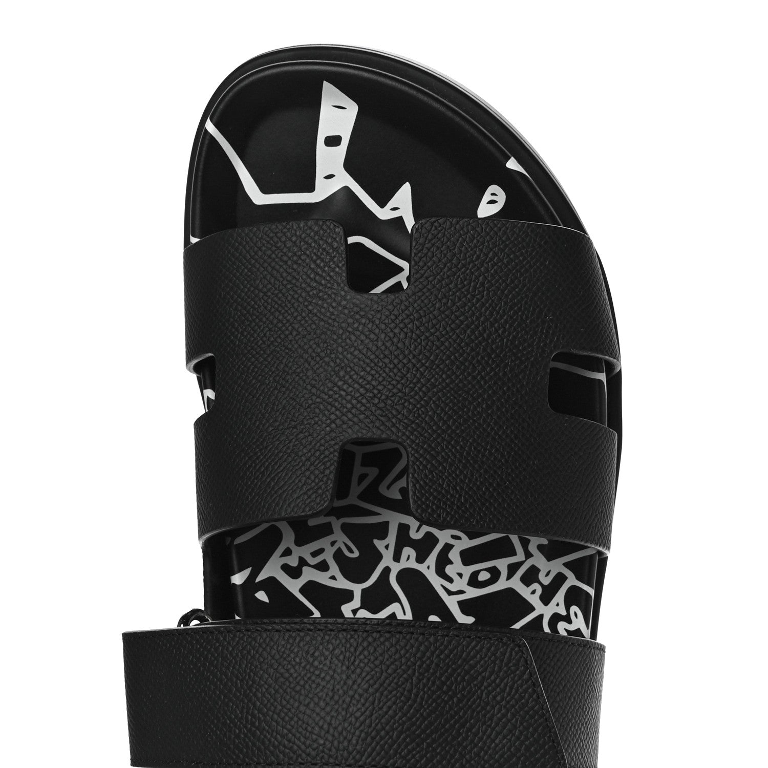 Hermes Epsom Calfskin Graff Hermes Mens Chypre Sandals 42 Black 9 of 9