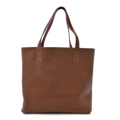 Hermes Taurillon Clemence Double Sens 36 Reversible Tote Marron Tosca 3 of 16
