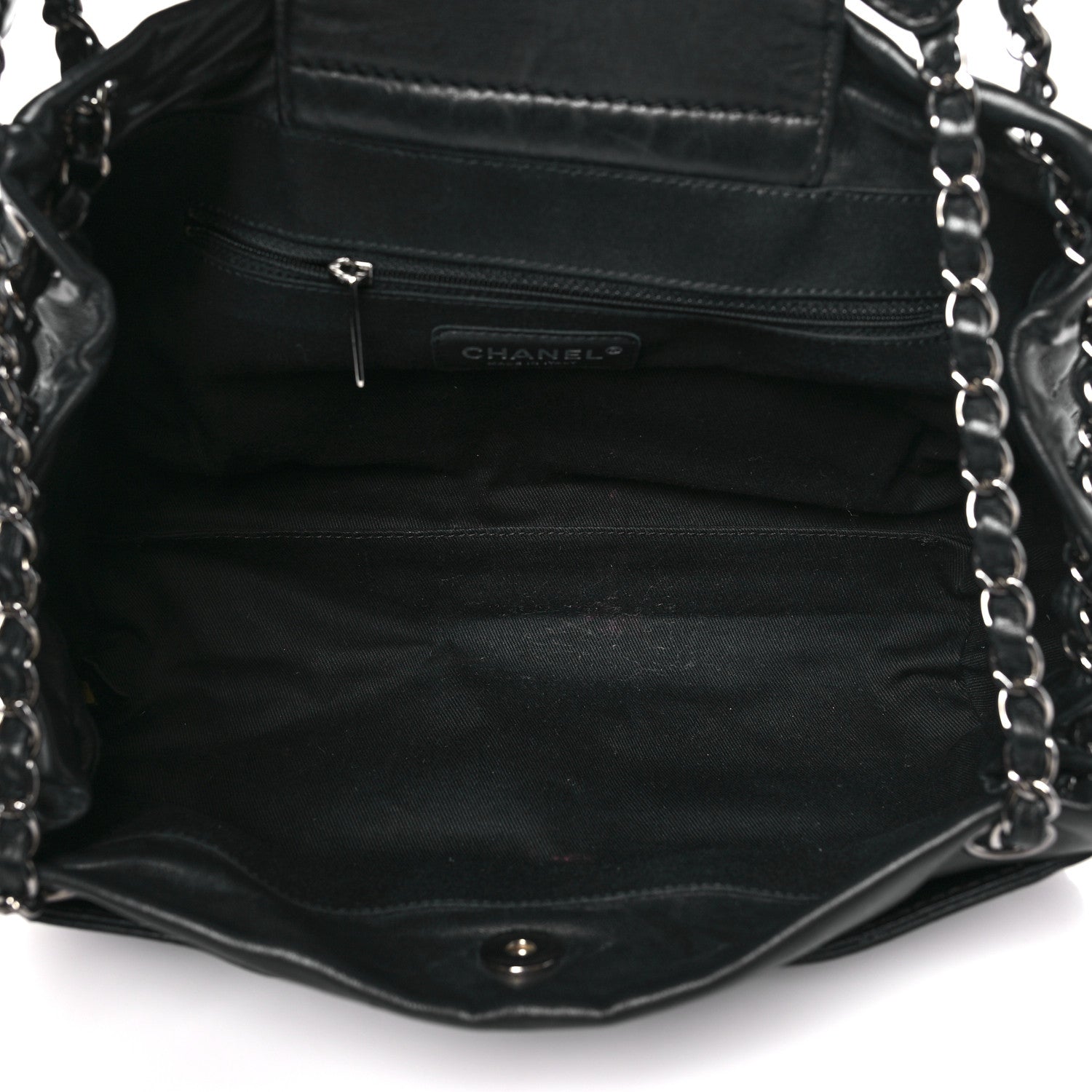 Chanel Lambskin Lax Accordion Hobo Black 5 of 10